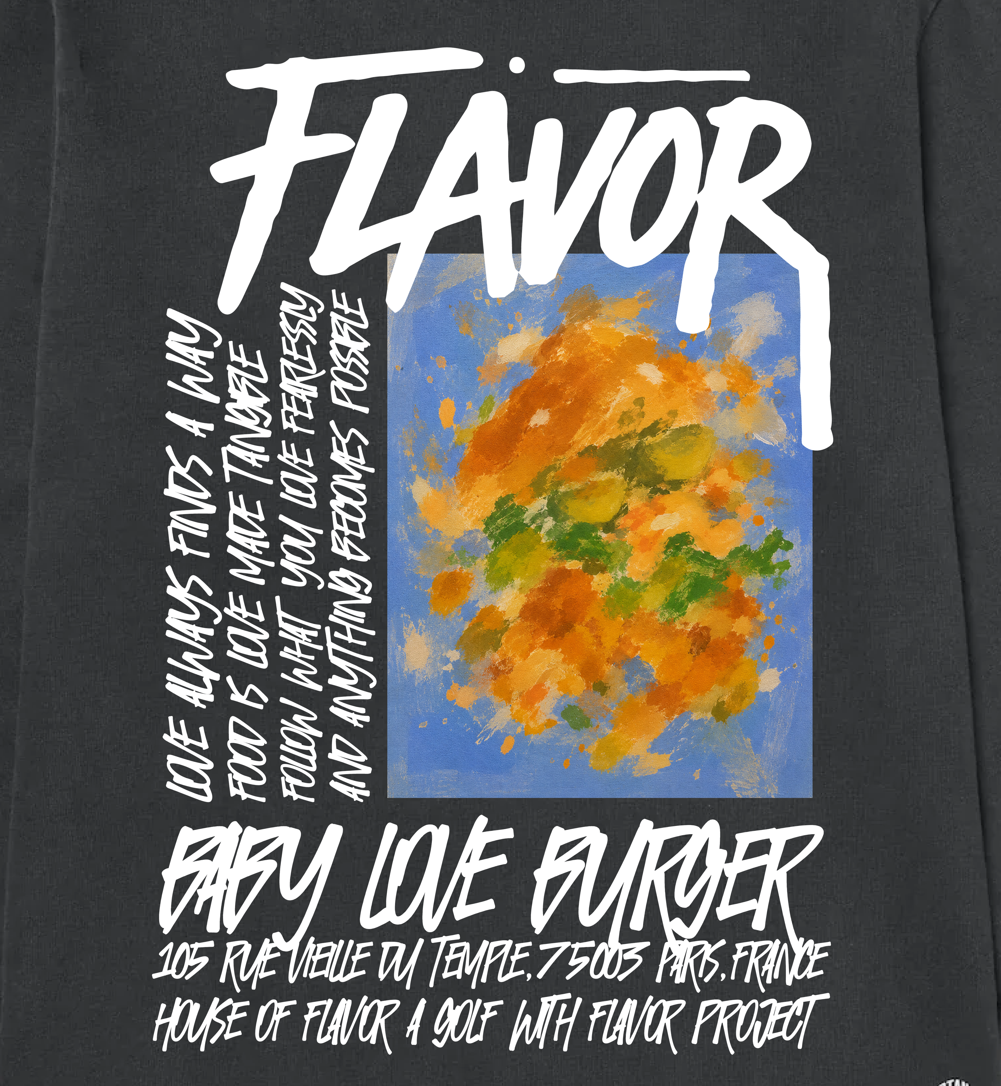 HOUSE OF FLAVOR x STANDARD ISSUE LONG SLEEVED TEE SHIRT FOR BABY LOVE BURGER PARIS
